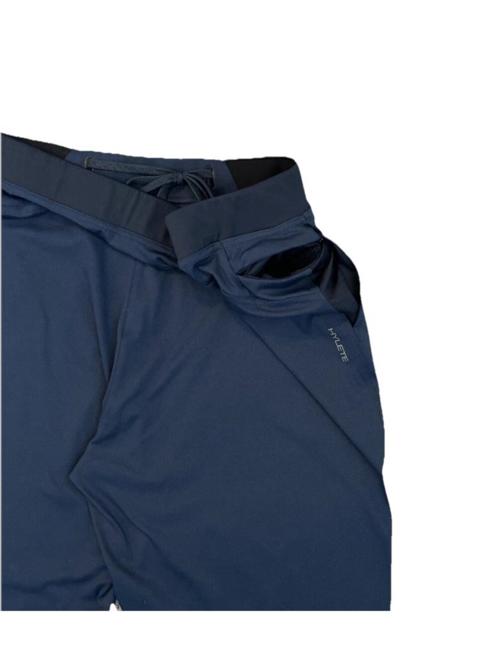 Hylete Ion Pants Mens XXL Navy Zip Pocket Drawstring Tapered Athleisure 36x34 - Picture 7 of 9